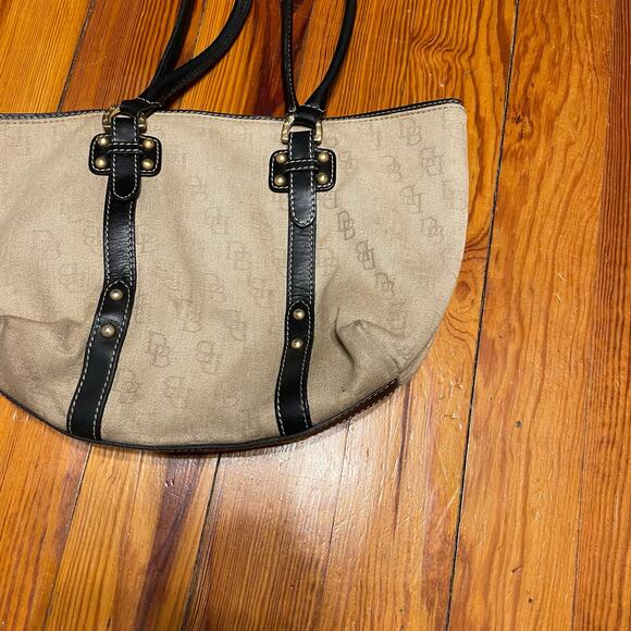 Douney & Bourke beige black gold purse shoulder bag leather luxury - Picture 3 of 10